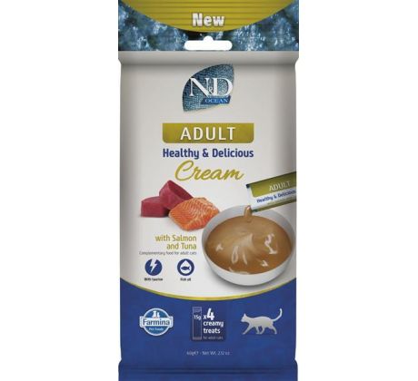 Pamlsok Farmina Creamy N&D Ocean Cat with Tuna & Salmon Adult 60 g
