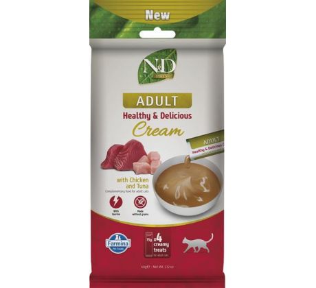 Pamlsok Farmina Creamy N&D Prime Cat with Chicken & Tuna Adult 60 g