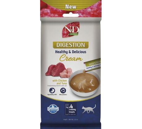 Pamlsok Farmina Creamy N&D Quinoa Cat Digestion with Chicken & Tuna Adult 60 g