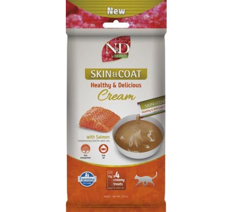 Pamlsok Farmina Creamy N&D Quinoa Cat Skin & Coat with Salmon Adult