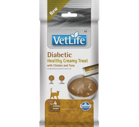 Pamlsok Farmina Creamy Vet Life Cat Diabetic with Chicken & Tuna 60 g