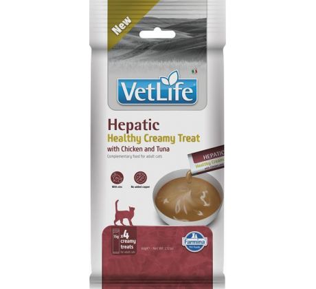 Pamlsok Farmina Creamy Vet Life Cat Hepatic with Chicken & Tuna 60 g